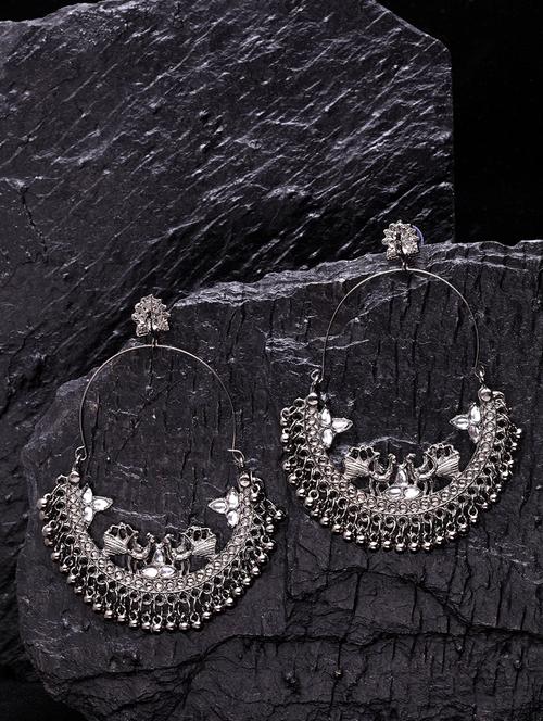 silver metal chandballi earring - 17531251 - Very Small Image - 1