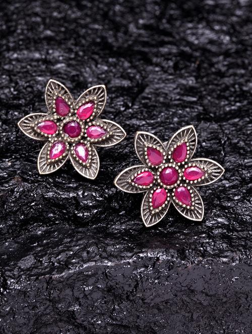 pink brass studs earring - 17531279 - Very Small Image - 1