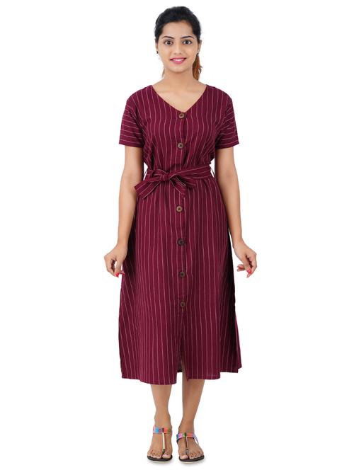 tie front striped dress  - 17531433 - Very Small Image - 1