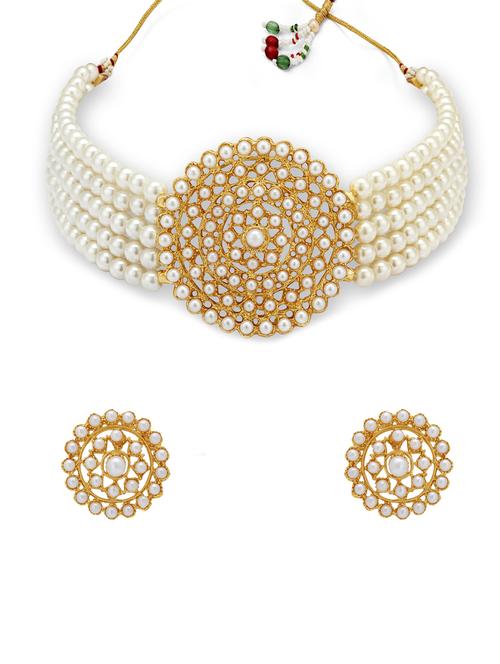 white gold plated choker necklace - 17532339 - Very Small Image - 1