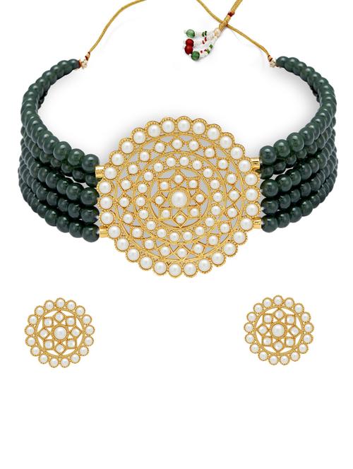 green gold plated choker necklace - 17532344 - Very Small Image - 1