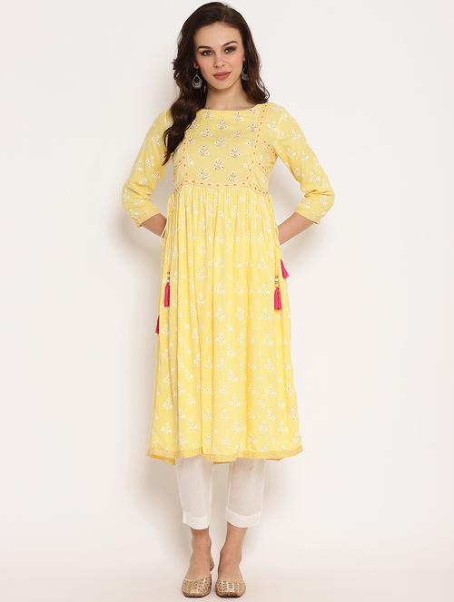 block print a-line kurta - 17532796 - Very Small Image - 1