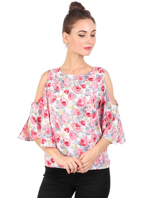 cold shoulder floral top  - 17533203 - Very Small Image - 1