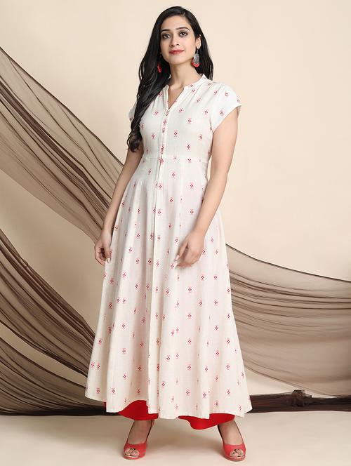 offwhite rayon kurta palazzo  set - 17533623 - Very Small Image - 1