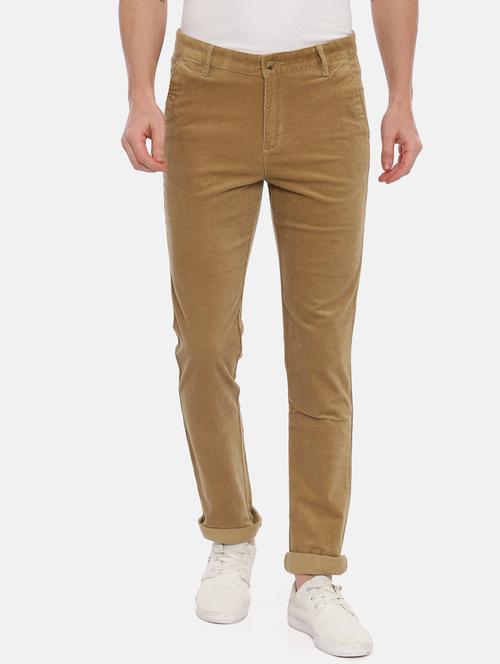 khaki solid corduroy trouser - 17534759 - Very Small Image - 1