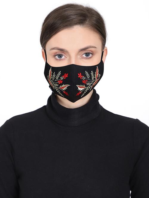 black cotton decorative women mask - 17534996 - Very Small Image - 1