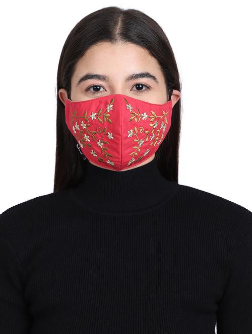 pink cotton decorative women mask - 17535007 - Very Small Image - 1