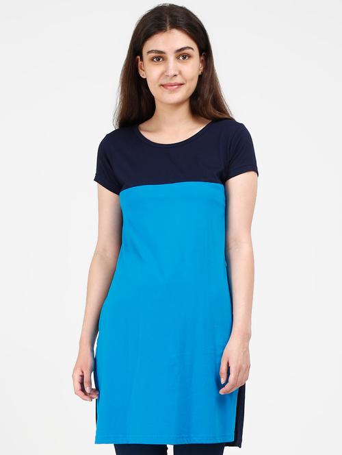 color block side slit tunic  - 17535534 - Very Small Image - 1