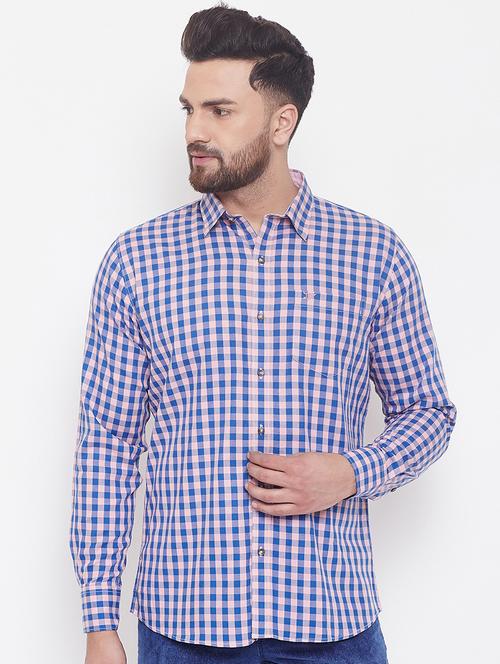 pink checkered casual shirt - 17535739 - Very Small Image - 1