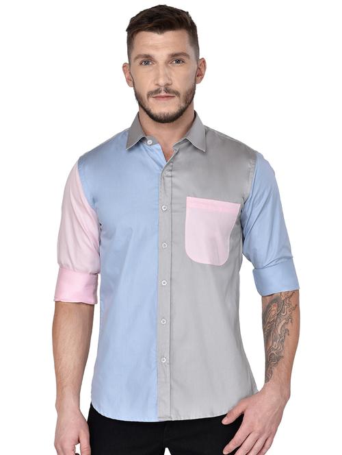 multi colorblock casual shirt - 17535847 - Very Small Image - 1