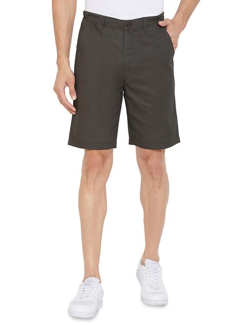 brown solid bermuda shorts - 17537129 - Very Small Image - 1