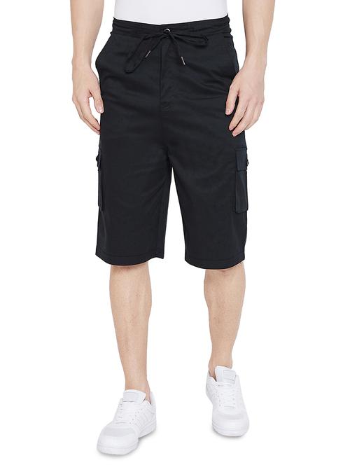 black solid cargo shorts - 17537137 - Very Small Image - 1