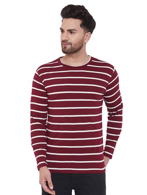 maroon striped t-shirt - 17537162 - Very Small Image - 1