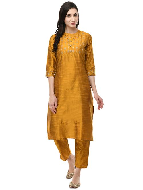 embroidered kurta pant set - 17537354 - Very Small Image - 1