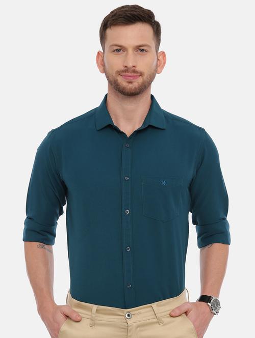 teal solid formal shirt - 17537779 - Very Small Image - 1