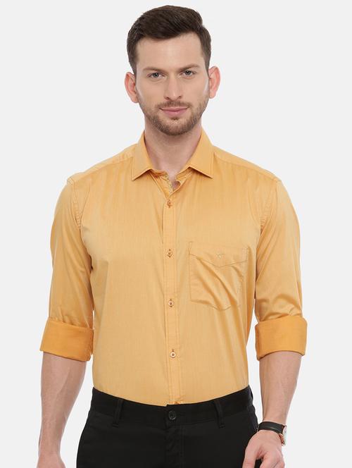 yellow solid formal shirt - 17537789 - Very Small Image - 1