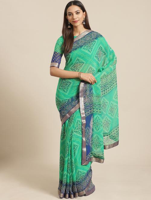 bandhani printed saree - 17539178 - Very Small Image - 1