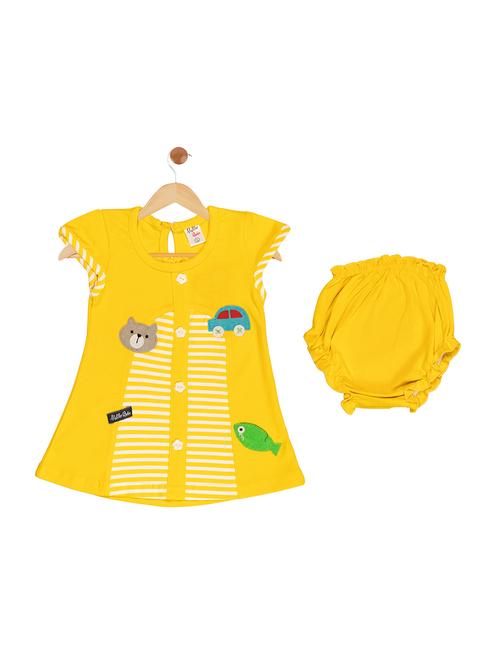 yellow cotton blend frock - 17539234 - Very Small Image - 1