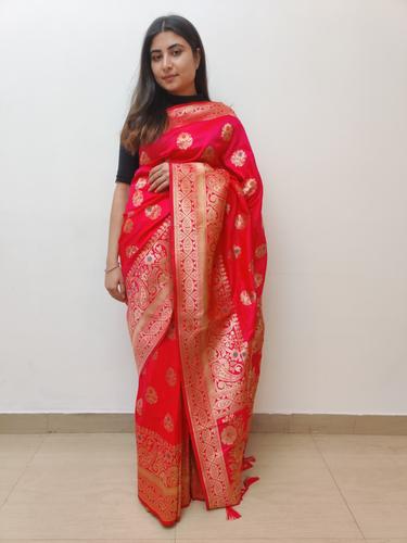 magenta pink banarsi silk saree  - 17539274 - Very Small Image - 1