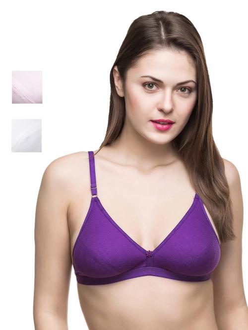 set of 3 floral patch regular bra - 17539671 - Very Small Image - 1