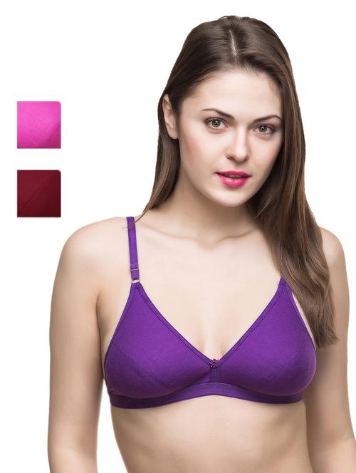 set of 3 floral patch regular bra - 17539676 - Very Small Image - 1