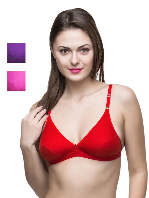 set of 3 floral patch regular bra - 17539682 - Very Small Image - 1