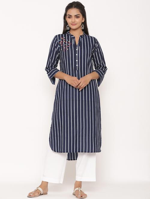 striped kurta palazzo set - 17539804 - Very Small Image - 1