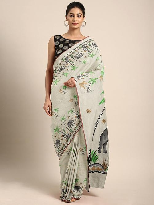 conversational gadwal saree with blouse - 17540685 - Very Small Image - 1