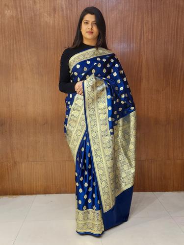 blue pashmina silk saree  - 17540876 - Very Small Image - 1