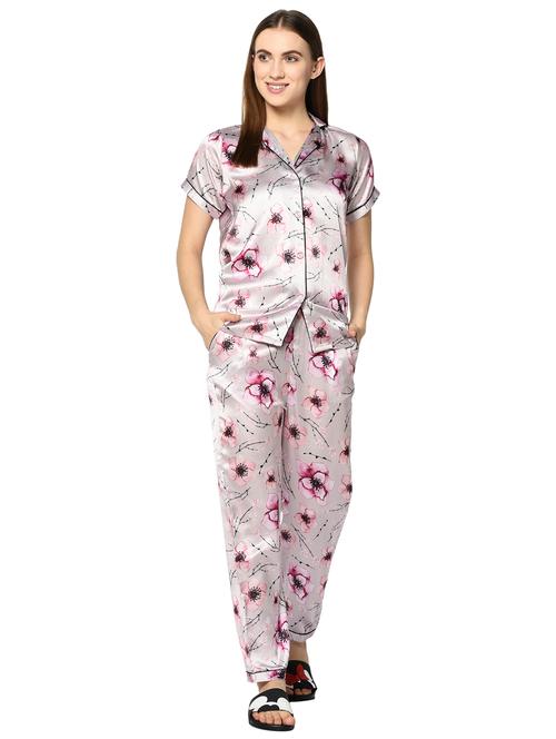 floral nightwear pajama set  - 17541197 - Very Small Image - 1