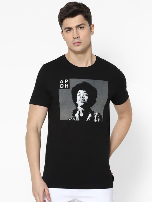 black chest print t-shirt - 17542459 - Very Small Image - 1