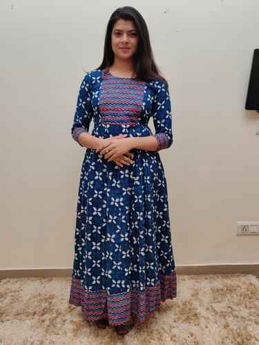 a-line printed cotton dress  - 17543352 - Very Small Image - 1