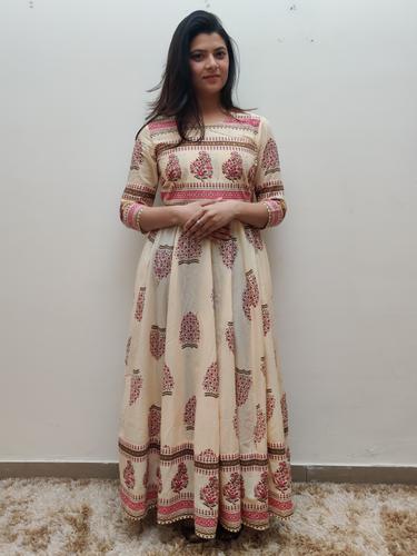 cotton printed anarkali kurta  - 17543453 - Very Small Image - 1