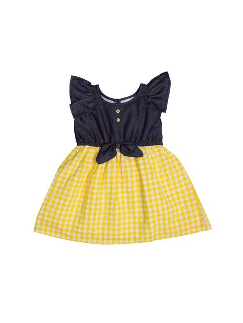 yellow check print frock  - 17543623 - Very Small Image - 1