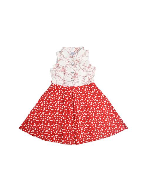 red polyester frock - 17543639 - Very Small Image - 1