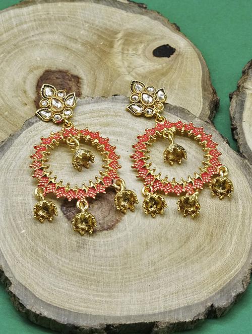 red metal drop earring - 17544729 - Very Small Image - 1