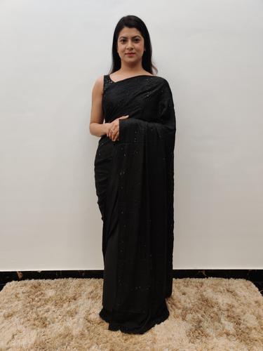 black sequence work saree  - 17547283 - Very Small Image - 1