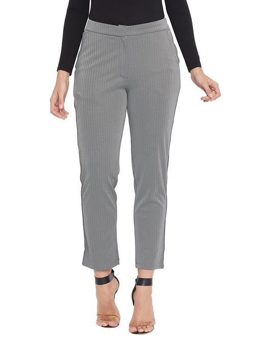 grey chevron flat front trouser - 17547542 - Very Small Image - 1