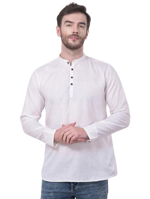 white solid short kurta  - 17548031 - Very Small Image - 1