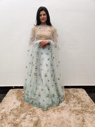 net embroidered lehenga set  - 17548940 - Very Small Image - 1