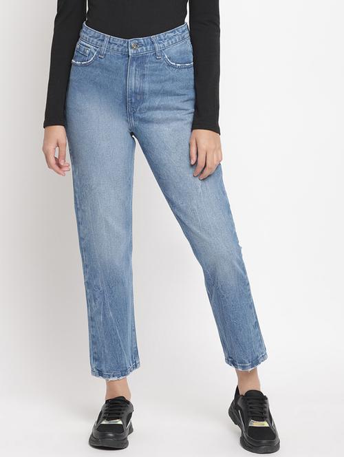 stone washed boyfriend jeans  - 17549069 - Very Small Image - 1