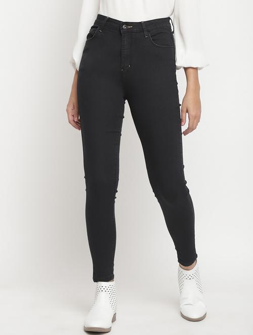 high rise solid jeans  - 17549080 - Very Small Image - 1