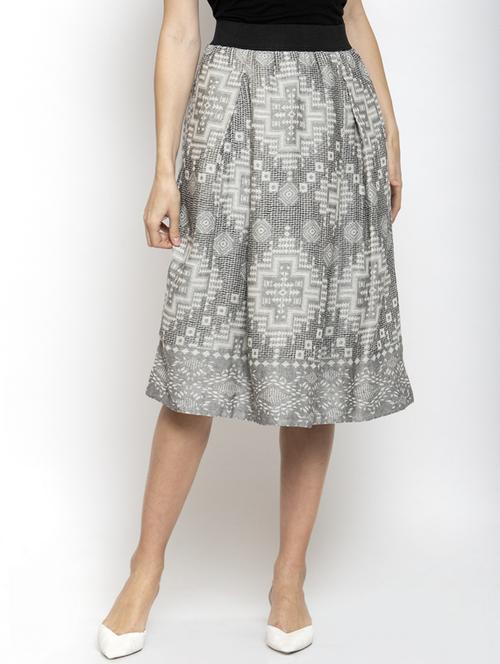 high rise printed a-line skirt - 17549643 - Very Small Image - 1