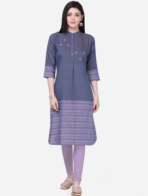 striped straight kurta - 17549700 - Very Small Image - 1