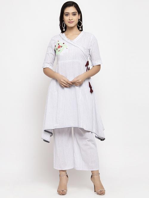 striped kurta palazzo set - 17549905 - Very Small Image - 1