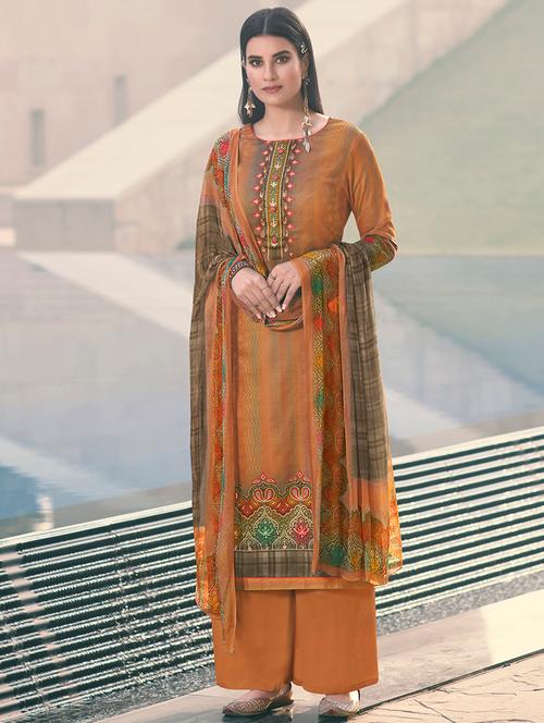 embroidered unstitched suit - 17549981 - Very Small Image - 1
