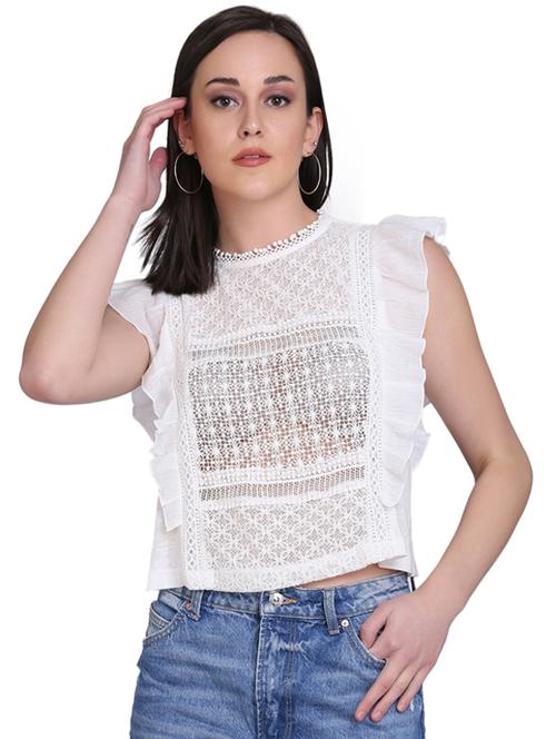 lace detail crop top  - 17550000 - Very Small Image - 1