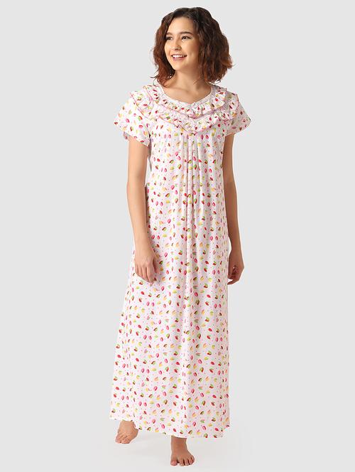 lace detail floral nighty  - 17550281 - Very Small Image - 1