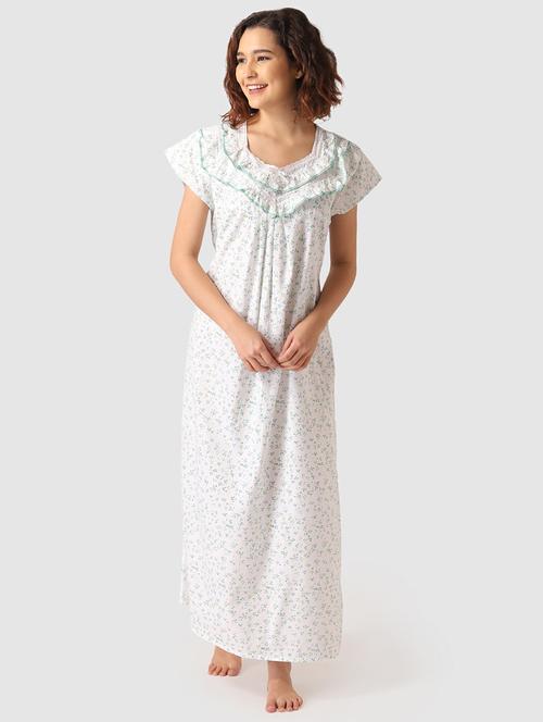 lace detail floral nighty  - 17550283 - Very Small Image - 1