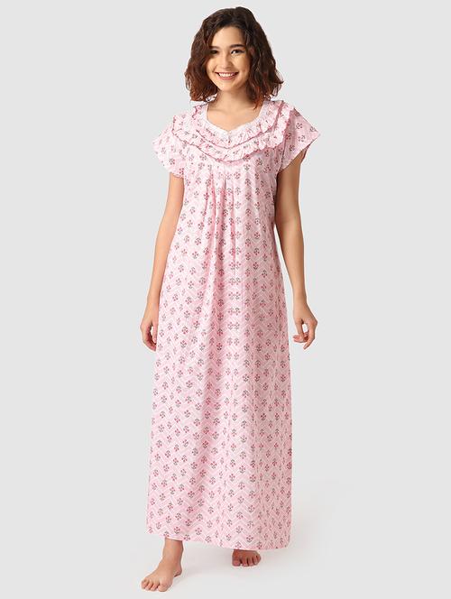 lace detail floral nighty  - 17550284 - Very Small Image - 1